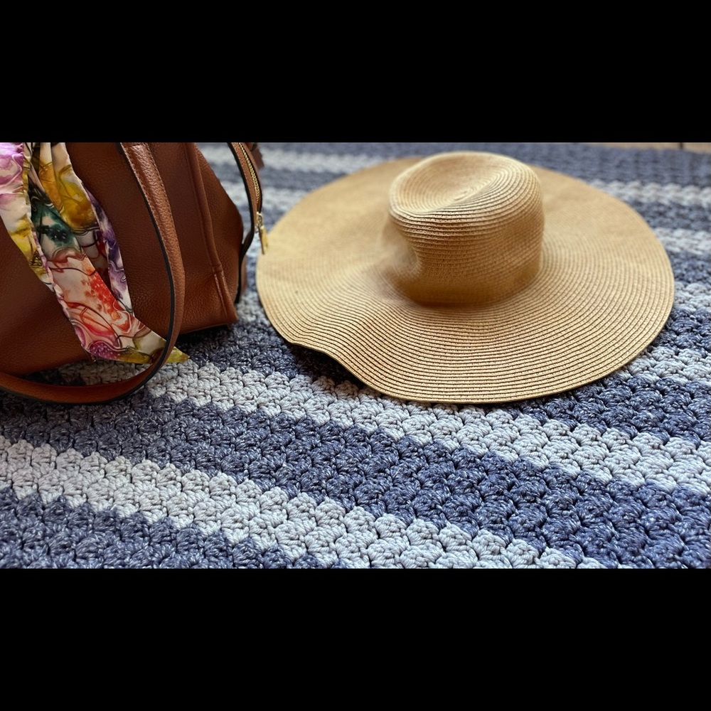 Old Navy straw hat.